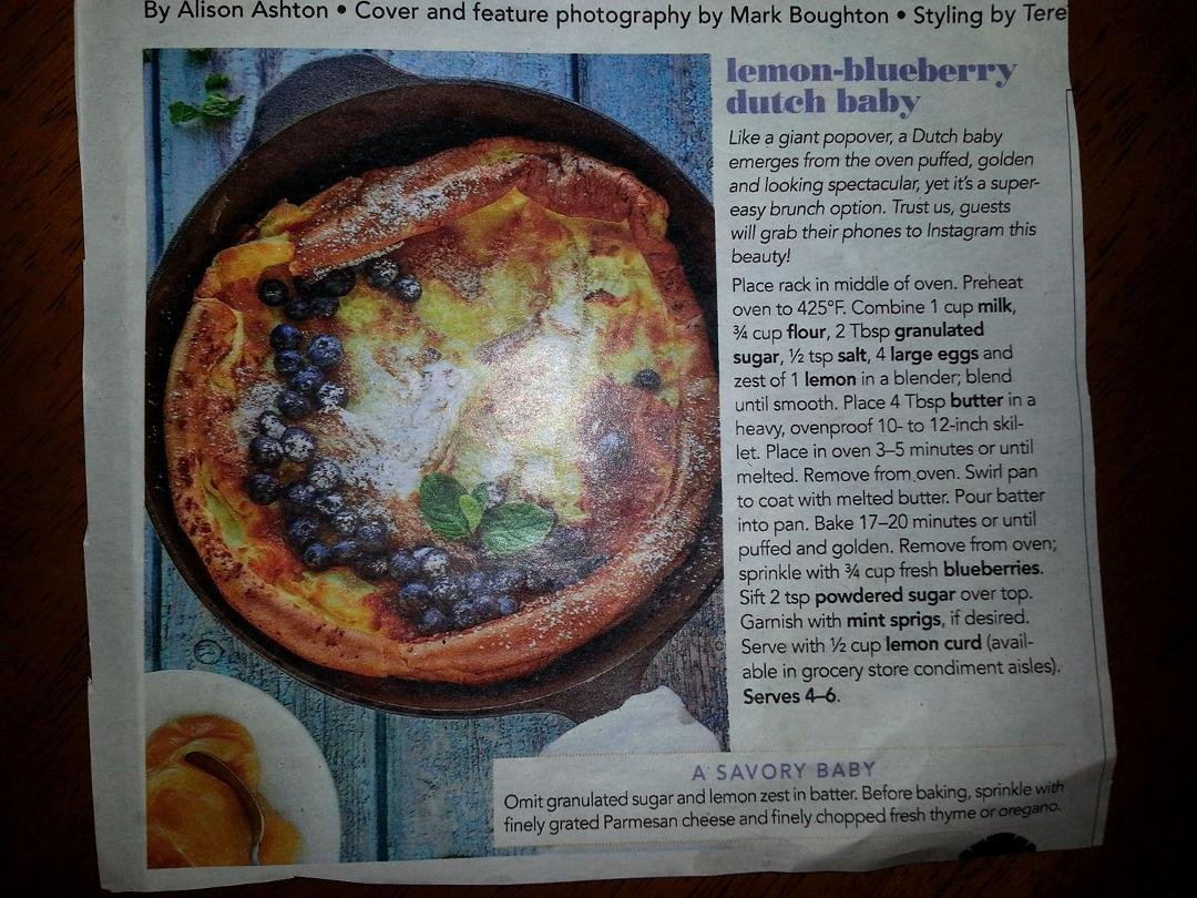 This is delicious! It's from last Sunday's (March 25) Parade magazine.