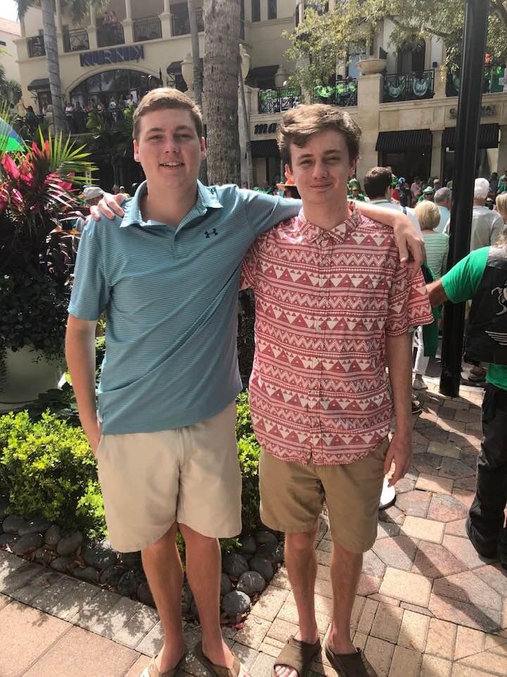 St Patrick’s Day Parade in Naples with Pat and Will. Lunch at Ocean Prime. Their Spring break is almost over.