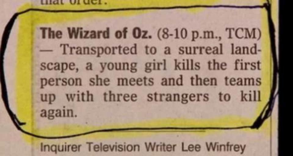 Bet You Never Thought That Was The Real Synopsis Of This “ Classic Movie “