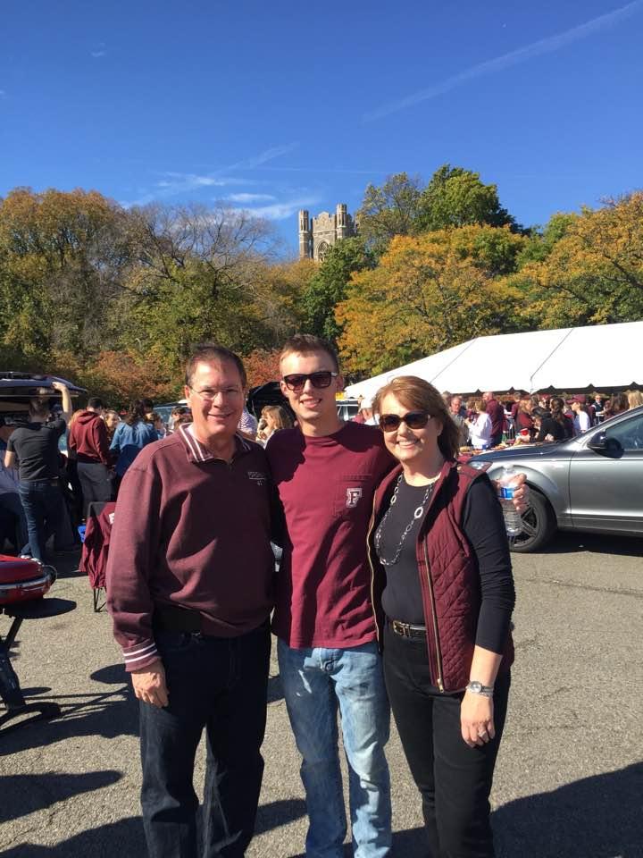 Tailgating at Fordham. Glad to see Jack is well and having fun. Met lots of his friends and their parents.