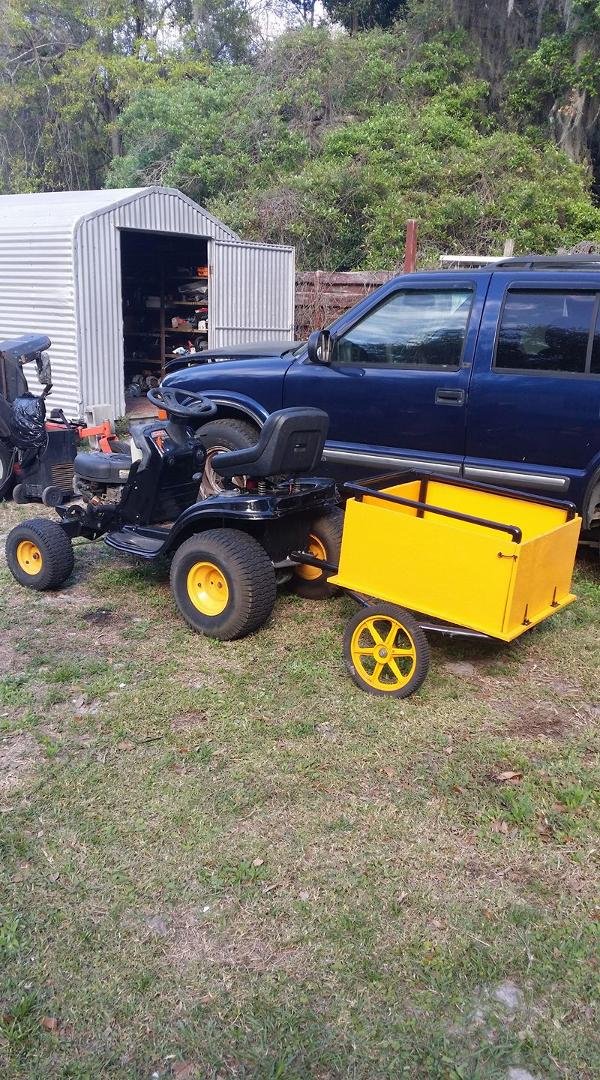 Mike made himself a yard cart and trailer
