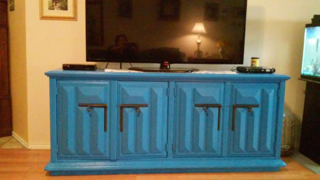 Found a dresser and my family helped refurbish it. Love it! !