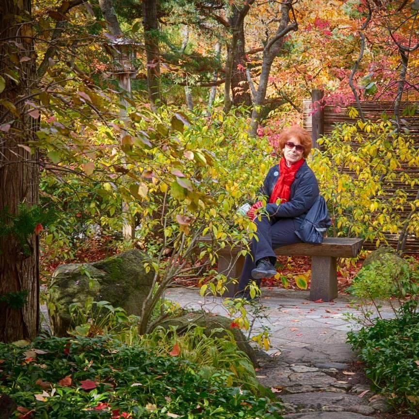 Here's Gail in the Japanese Garden. Looking better than ever!
