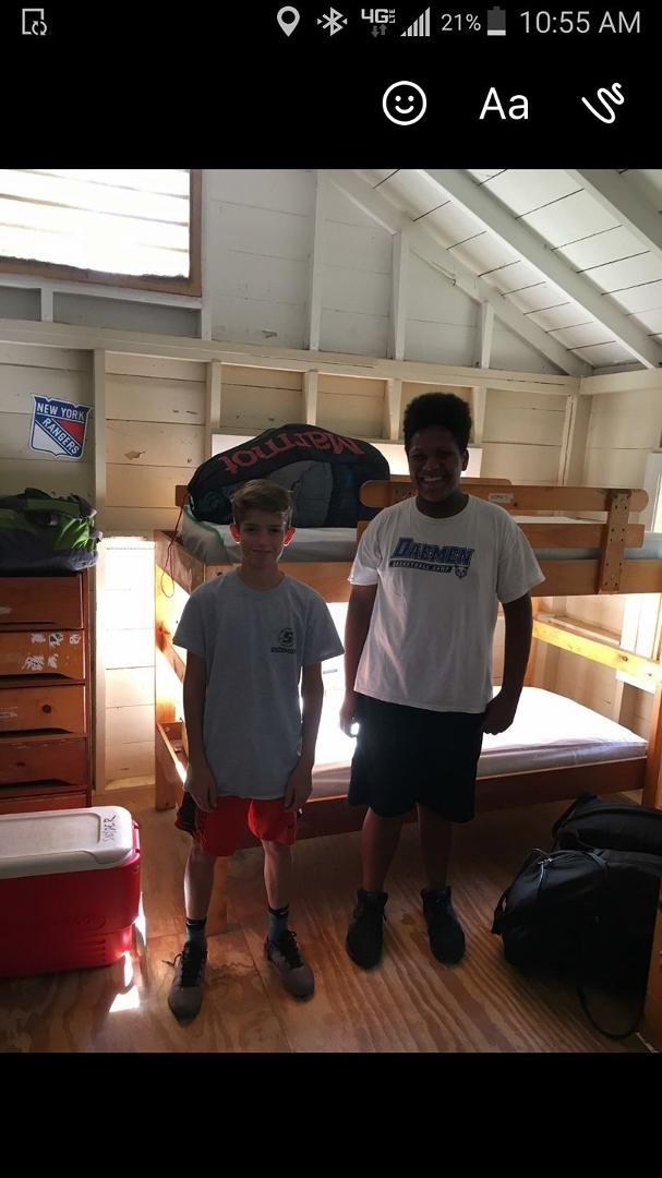 Brandon in the Adirondacks for basketball camp