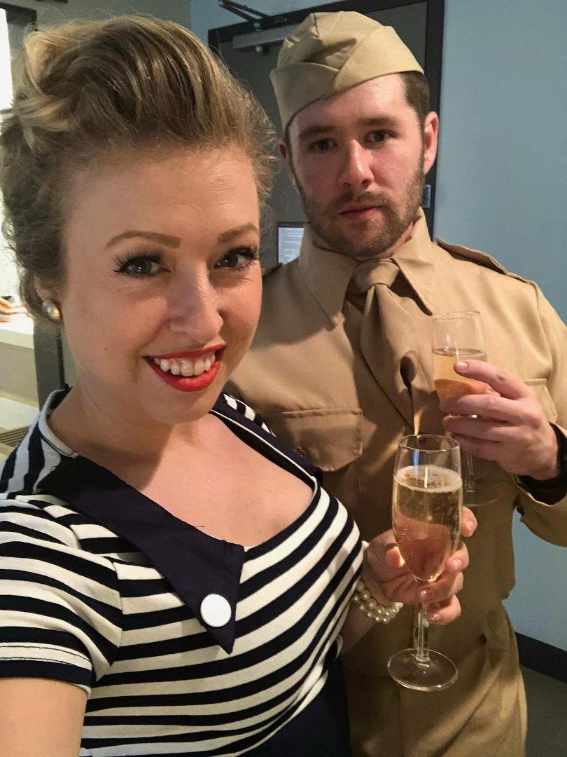 Nick and Jess at a 40's themed dance. They were at Denver's Greek Festival earlier. Love those busy, adventurous kids!