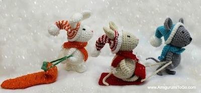 It is snowy, icy and Wintery.... the critters are having fun though