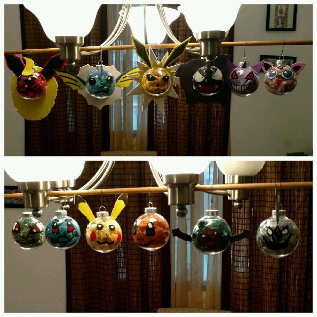 Justin, Nathan, Mommy, Uncle Kevin and Grandma made 12 Pokemon ornaments this year for the Christmas tree. We think they turned out pretty good