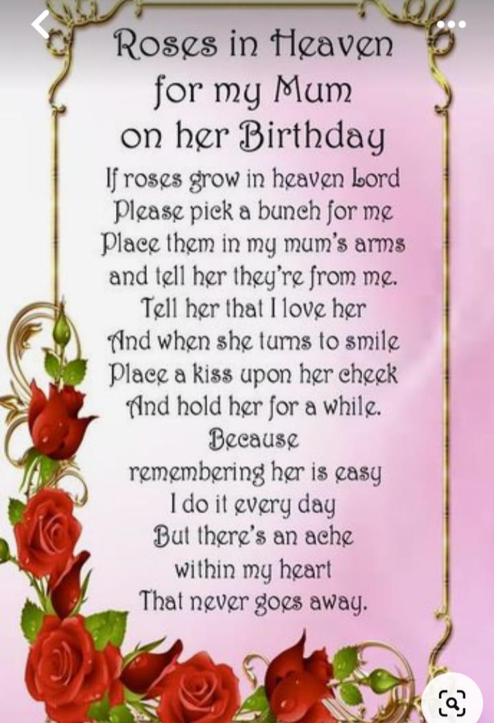 Happy Birthday Mom
I miss you so very much