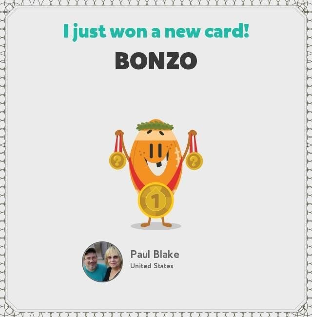 I just won the "Bonzo" card! Check out my collection!