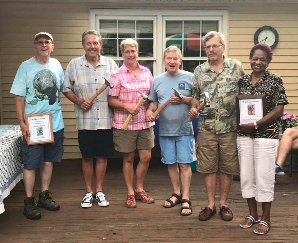 Habitat construction volunteer summer party and awards night. I’m very proud to be part of this group and getting my commemorative hammer for 10 years of service. Looking forward to the next 10.
