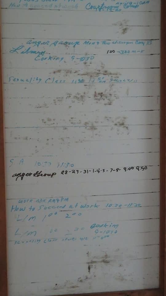 the last whiteboard agenda from 1994 before closing