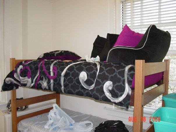 Laura gets the top bunk.
