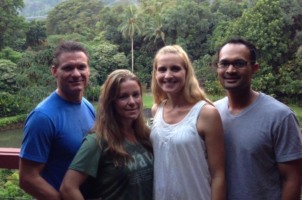 Christie and Sarah with their husbands Tim and Terry in Hawaii