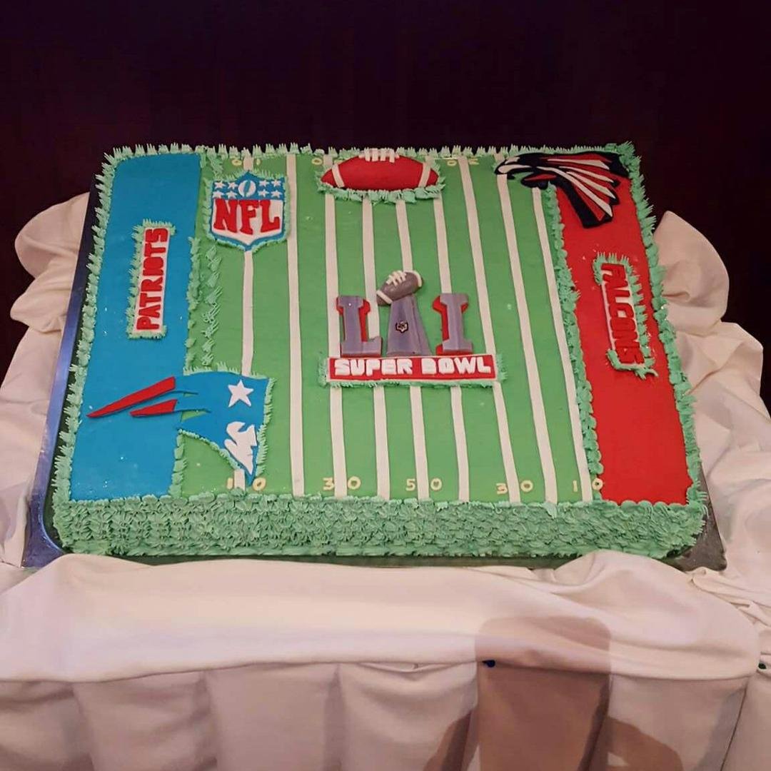 Breakaway Super Bowl cake.