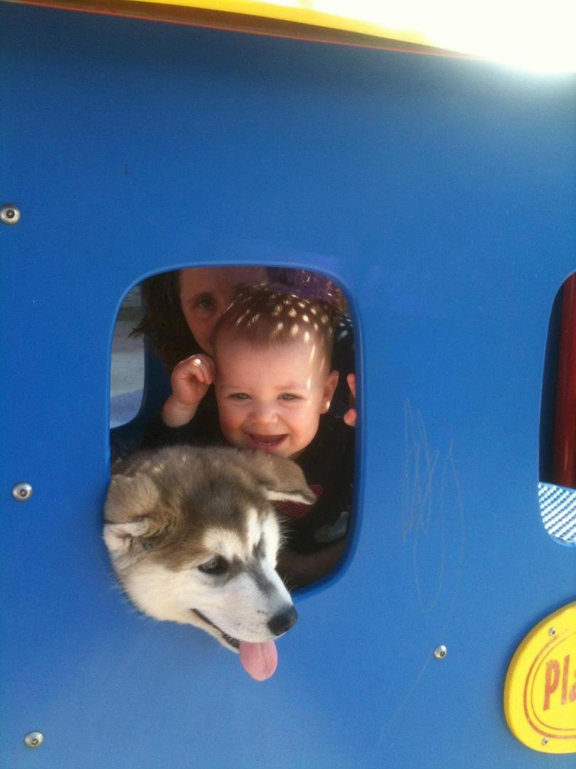 Isabella & Kyra (our new puppy)