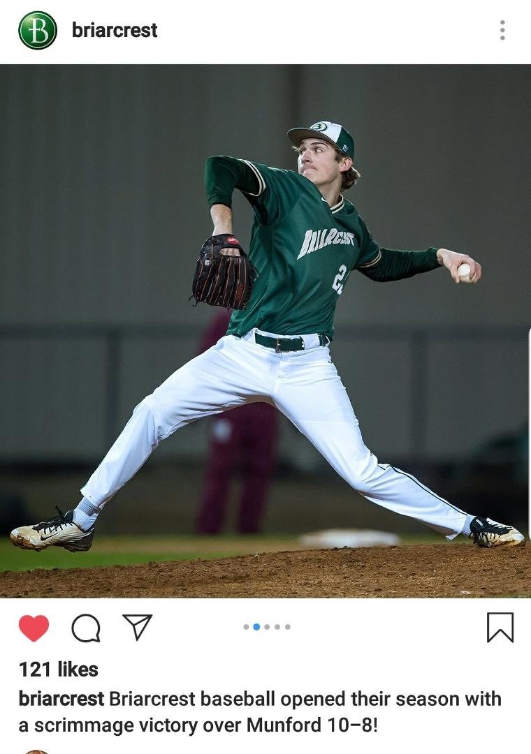 Cooper Newman pitching in scrimmage against Munford, Feb. 25. Pitched first two innings, struck out 6.