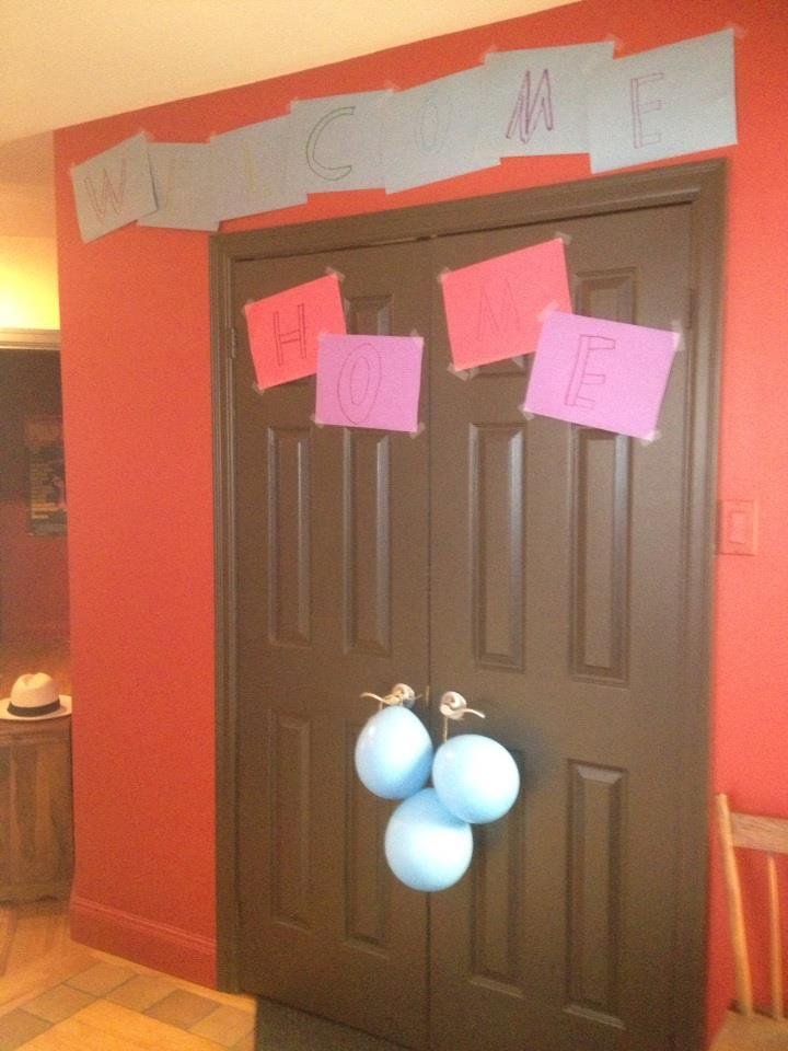 What a special Niece did to welcome us home from vacation. Nice surprise when you get in at 3am!