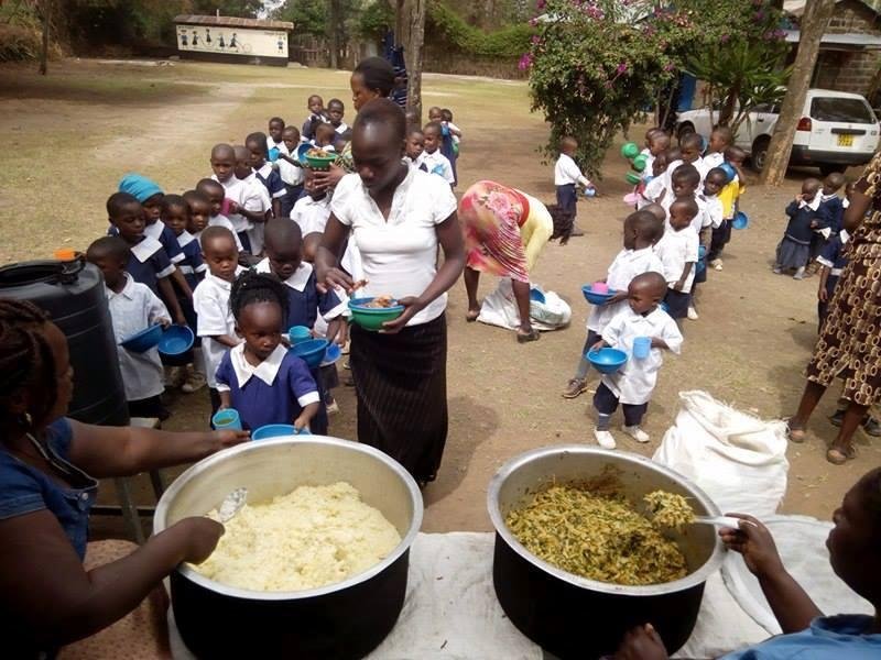 These children never cause a problem while waiting in line for food, even though they are hungry.