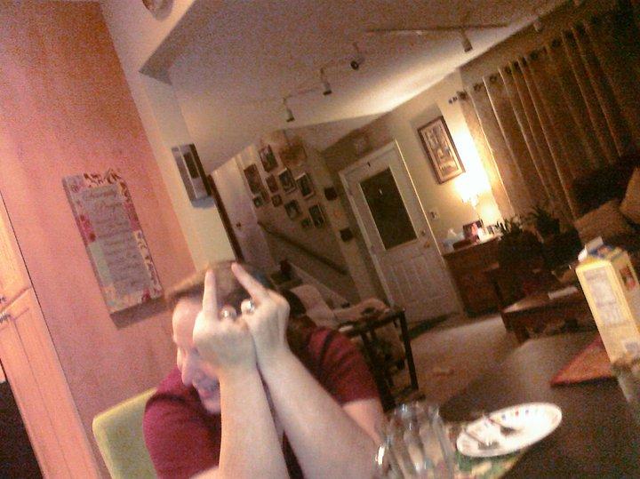 Does Sharon have arthritic fingers?