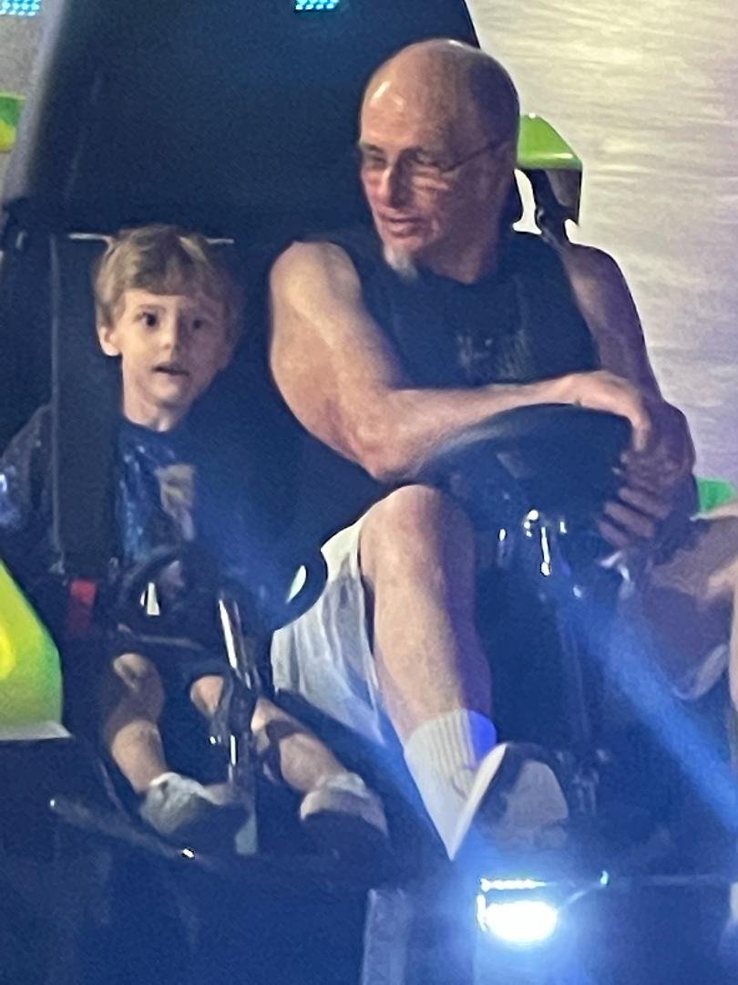 Papa & Kayden on the go carts
