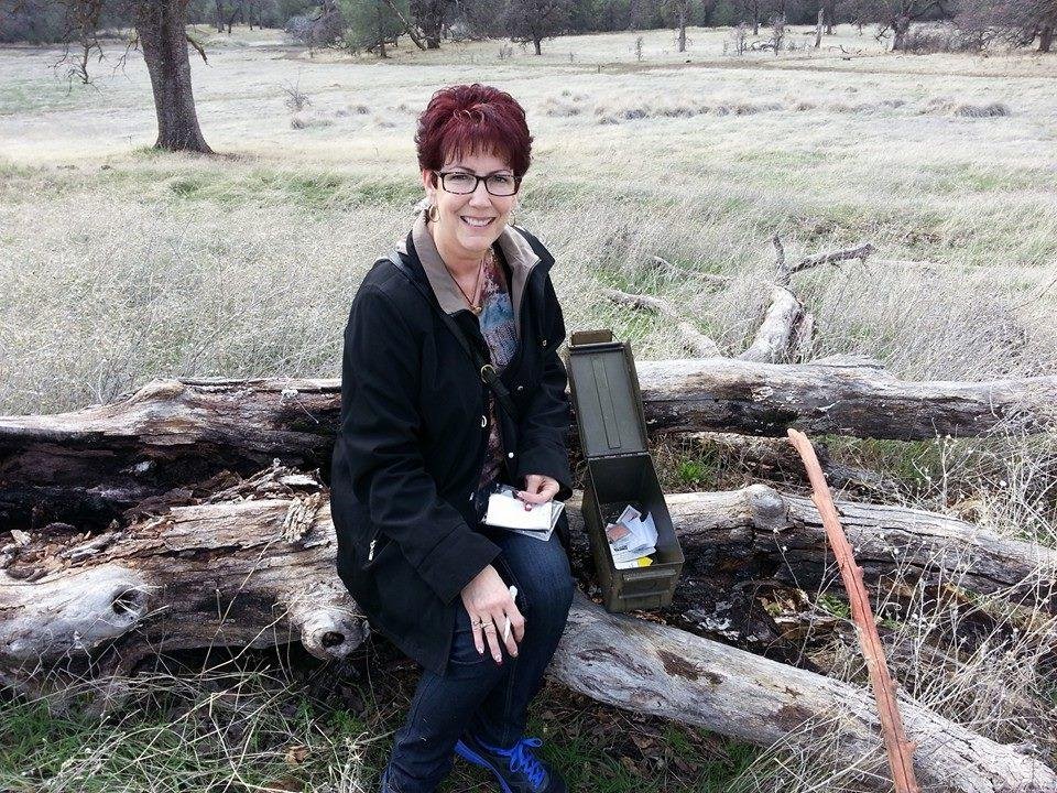 Found a geo cache on our walk in the wild.