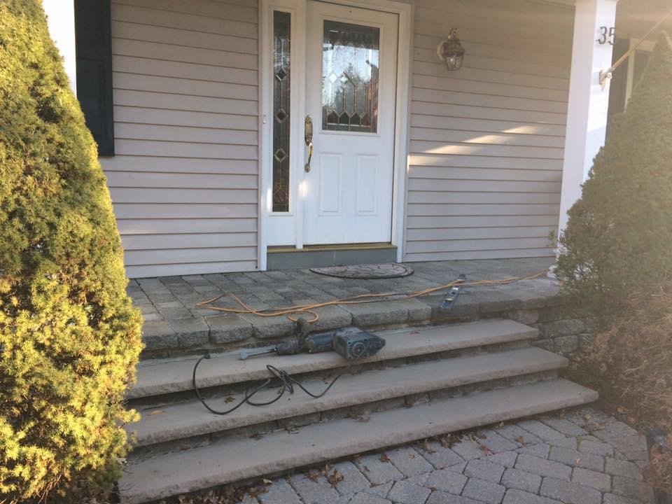 Project started Monday new front steps and repairs to front porch. Started off good now rain for the next three days. Hope their finished by next Monday