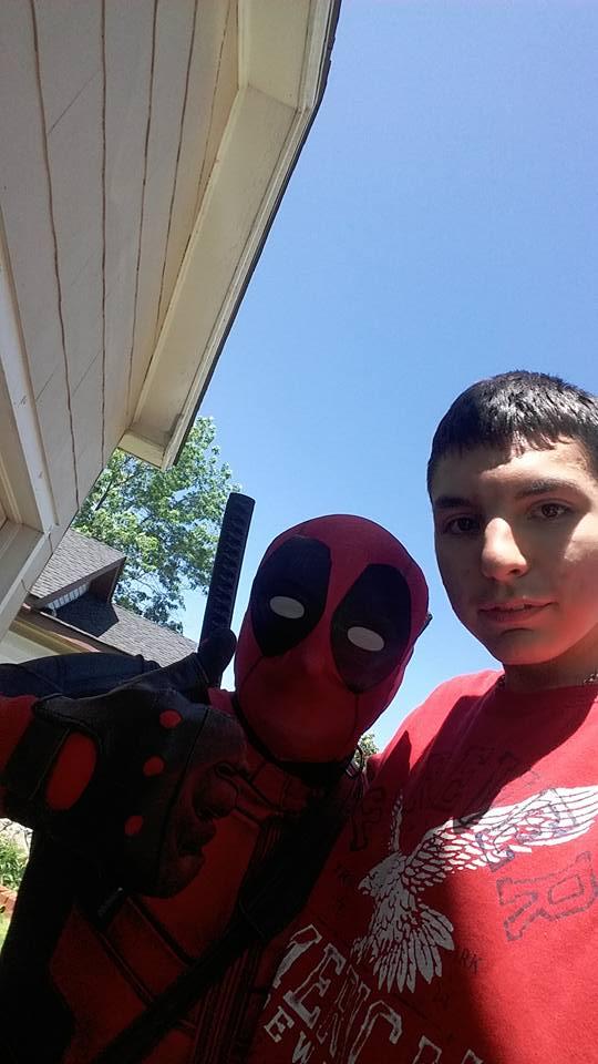 He walked by my house and I stopped him than I took a picture with him