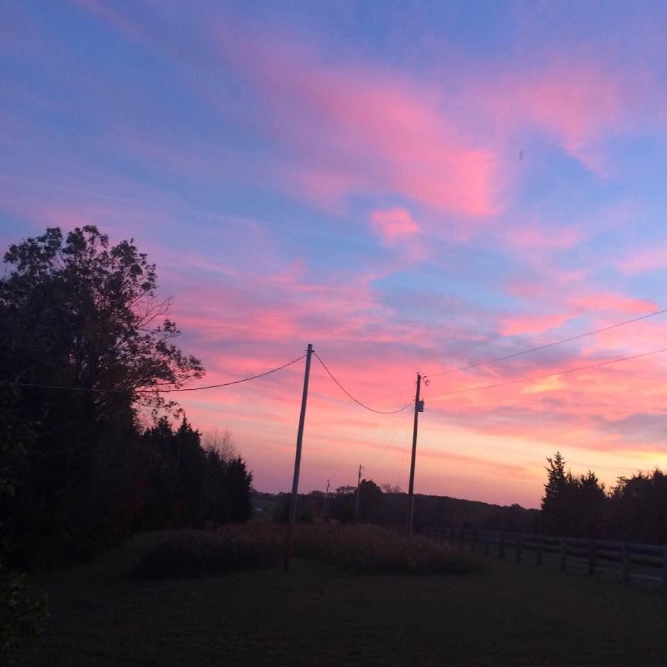 The sunset at our cabin in Adams county!
