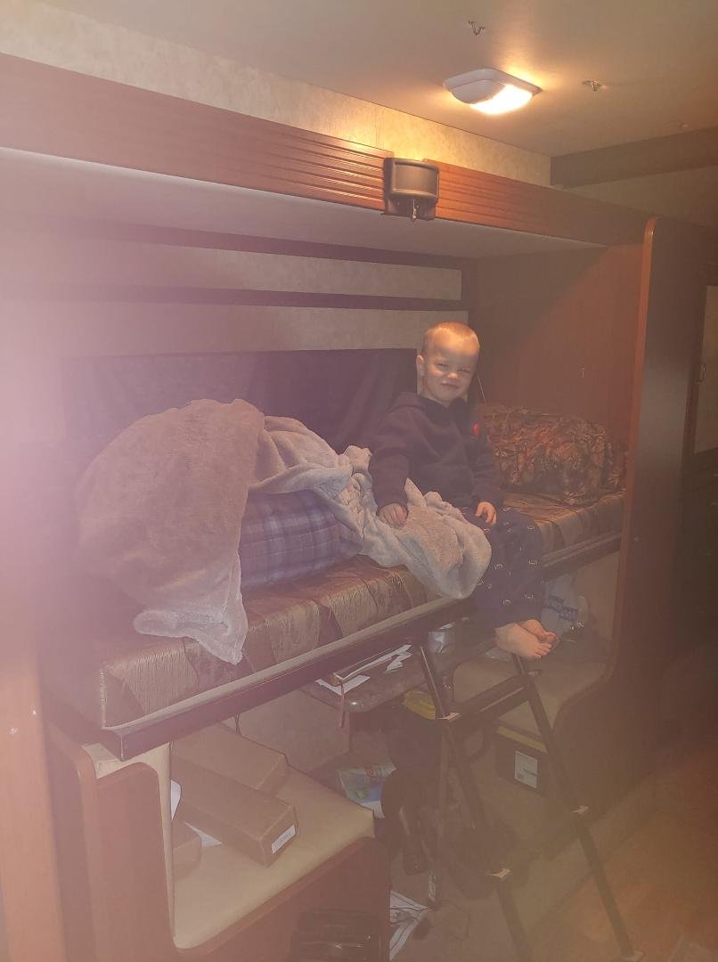 Mason plying on one of the beds