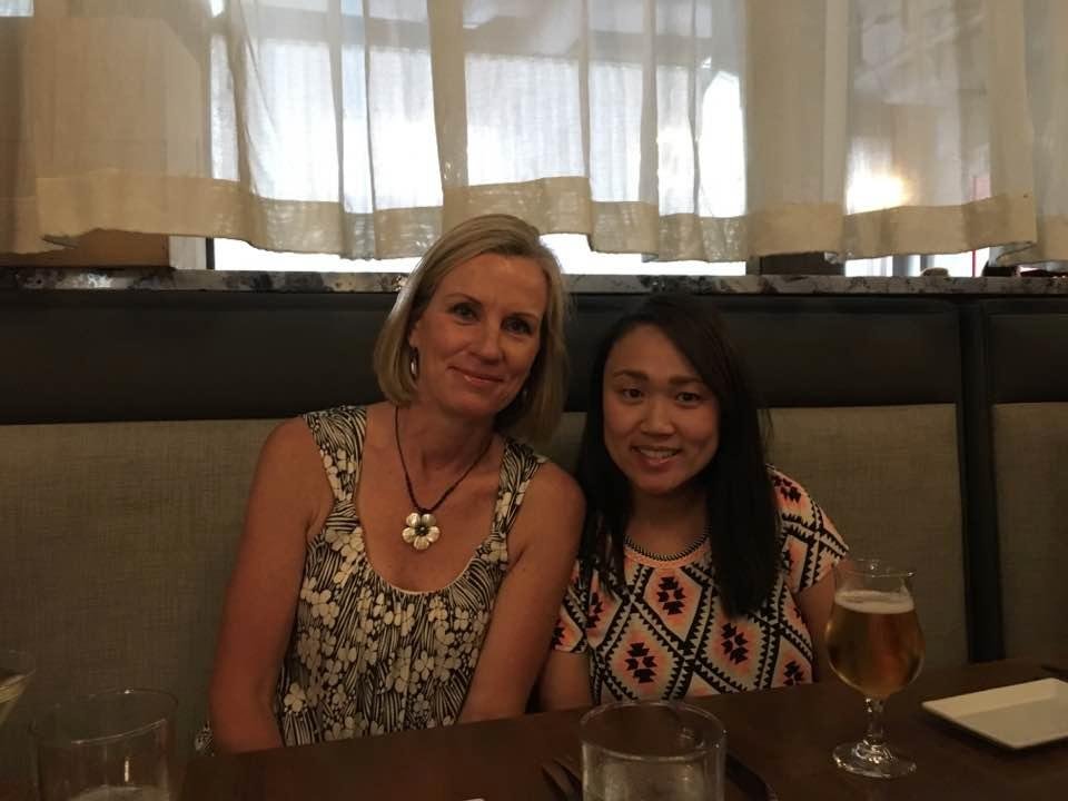 Pre U2 dinner with two lovely ladies.