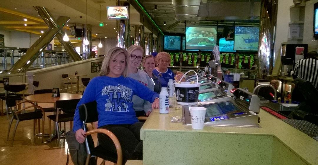 Watching the game at Ballys