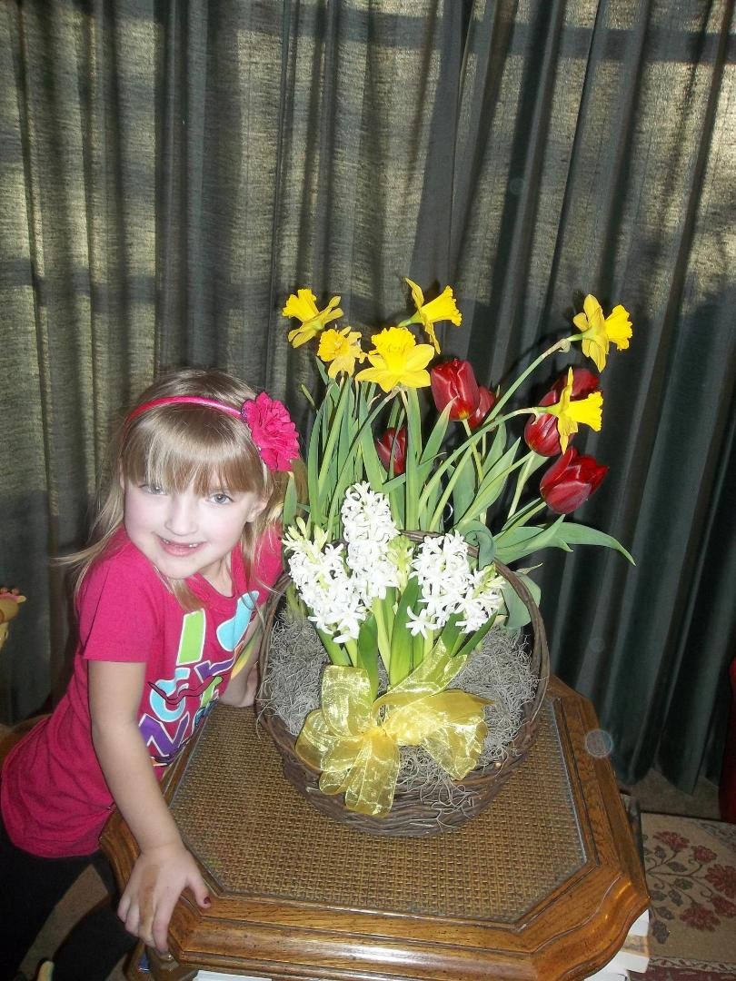 Kaylin likes my pretty flowers!