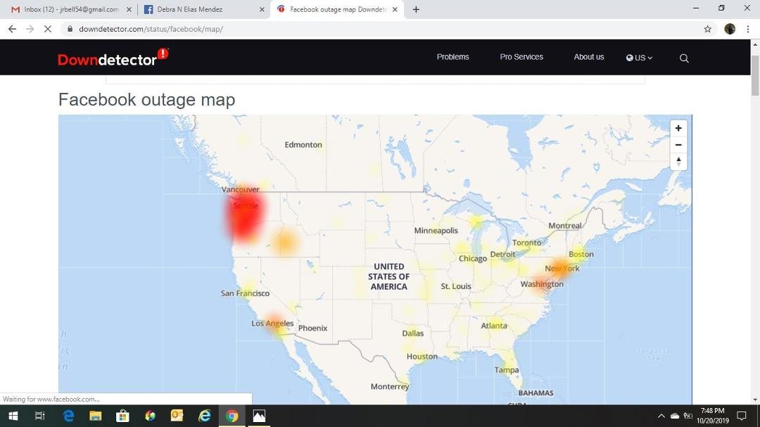 Current Facebook outage map...