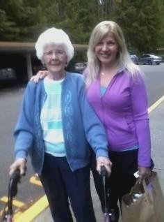 mom and I can walk quite a distance despite the gloomy skies.