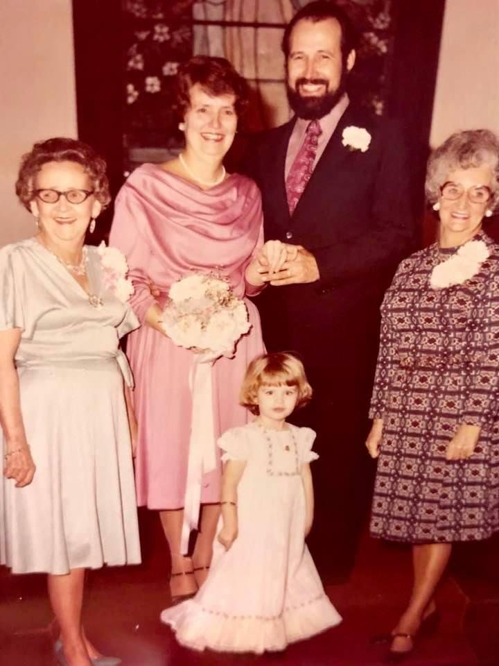 This was my wedding day photo. The little girl at the center and bottom of the picture got married yesterday. That was 42 years ago.