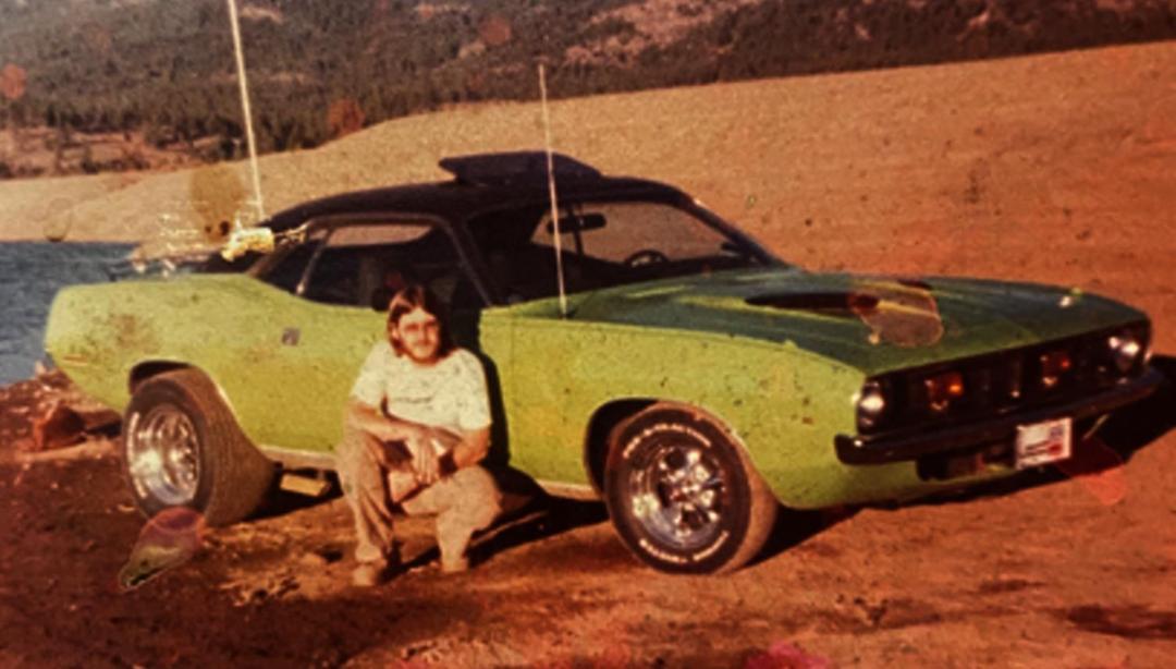 1977 or 78, Hanging out on the Lake Bottom of Shasta Lake with Mary & my 1970 Cuda that I wish I would have never sold....