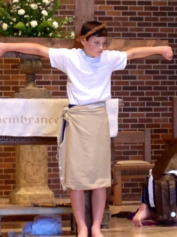 Brock in Passion play at school