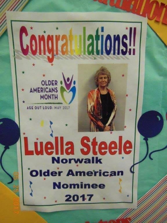 My mom (Luella Steele) was nominated for Norwalk Older American Nominee 2017. Congratulation Mom <3
