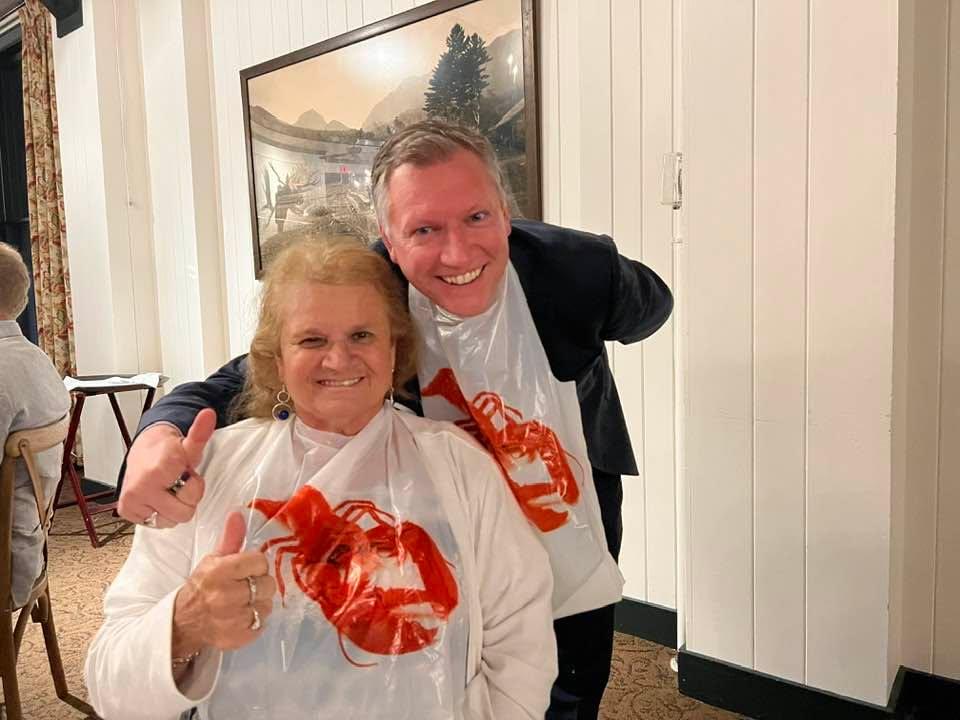 Wishing my silly wonderful loving son Kevin , a happy 44th Birthday! This is us being silly together wearing lobster bibs !!! I am so blessed to have him in my life! The exciting thing is I’m leaving on Thursday to go vi