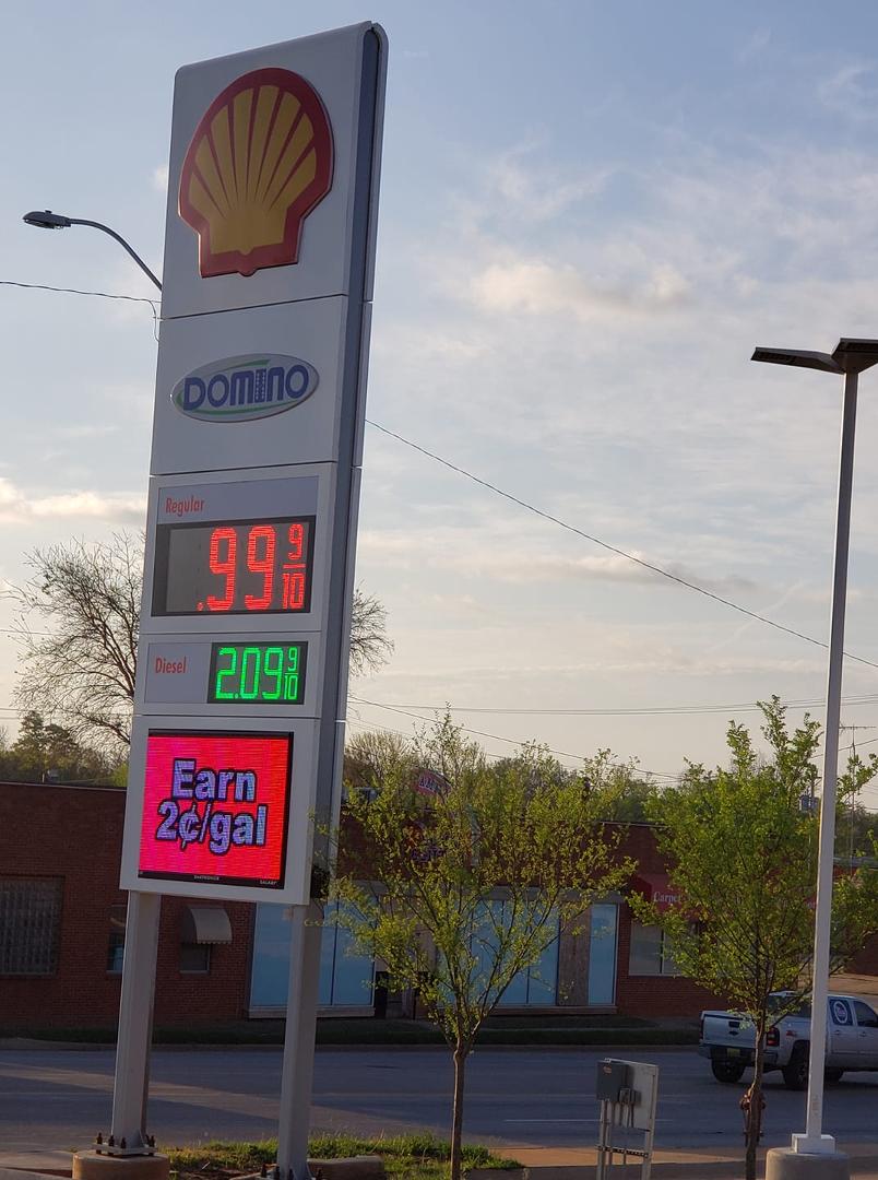 This is the price for unleaded fuel in Chickasha, OK.