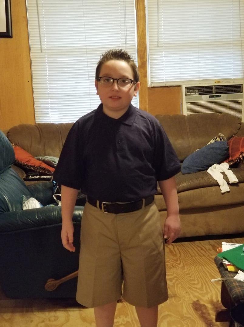 JJs first day back to school....last year for Elementary