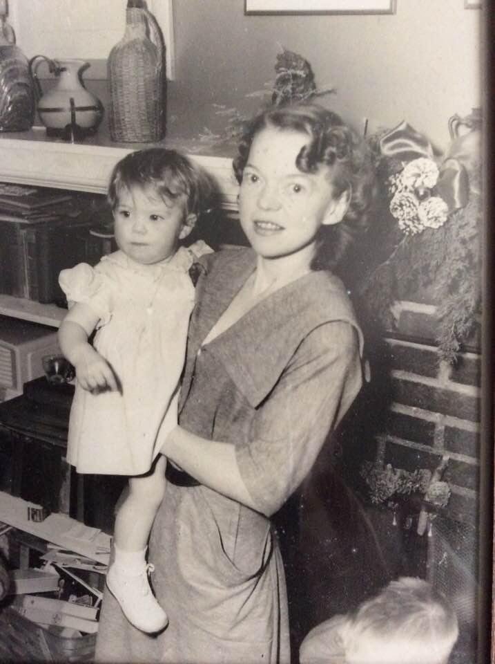 My mother and me...and the top of Bobby’s head!