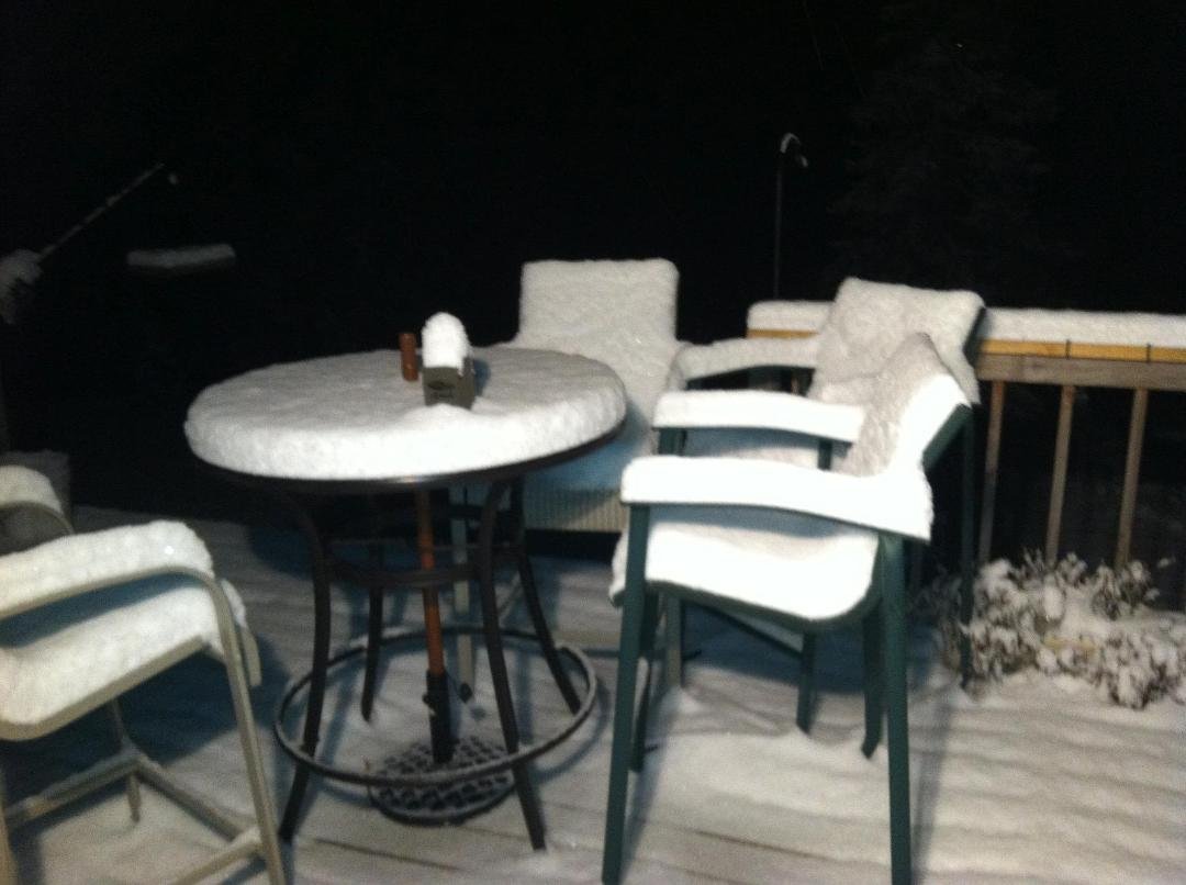 Woke up to 4" of snow this morning up north