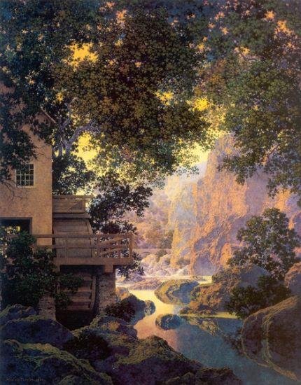 Maxfield Parrish - The Old Glenn Mill. .Early 1900s Philly artist