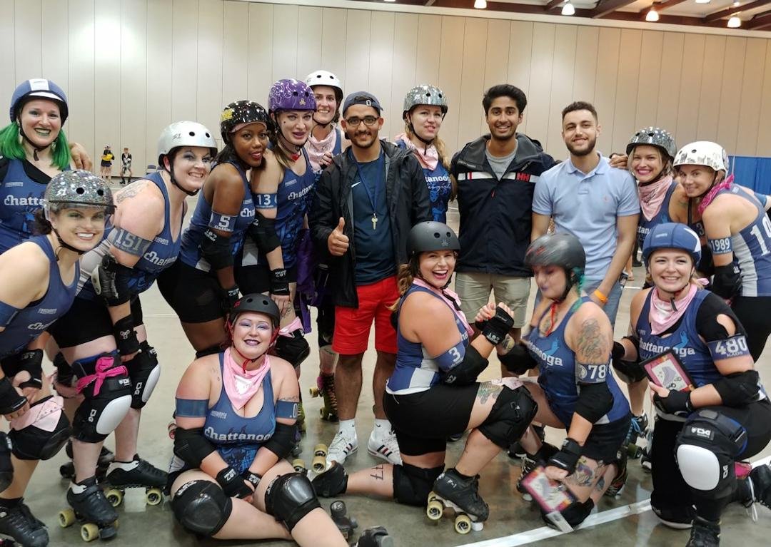 Took 3 international students to the Chattanooga Roller Derby Saturday night. It was a delight to see the students enjoying themselves. I was a little hesitant to go, but I gotta admit I was impressed. These women put thems