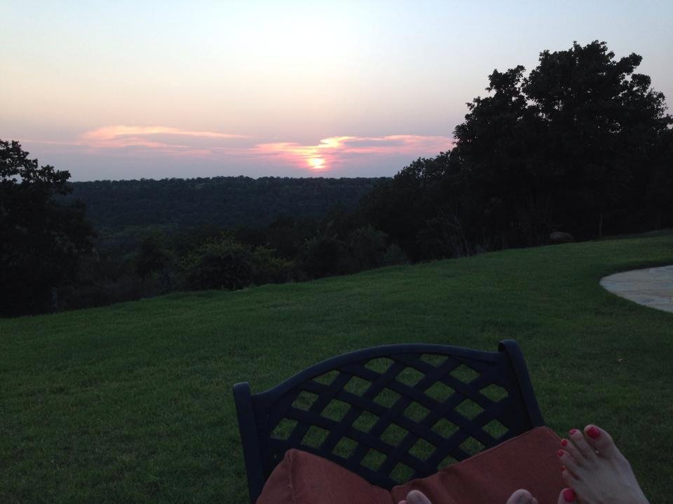 Sun set at wildcatter ranch in Graham Tx. A few days away for Laurie's b day.
