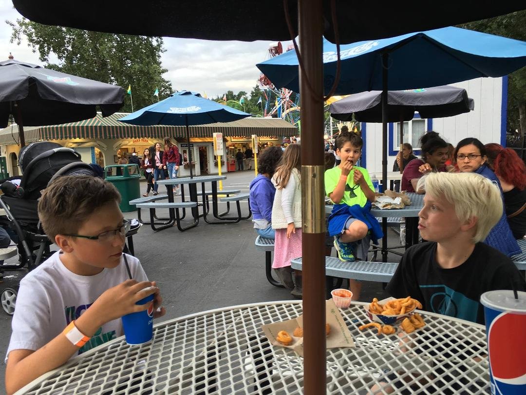 Snack time at oaks park with the grandkids