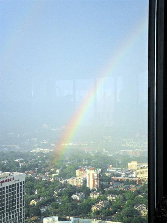 Over looking the skyline from top of the Westin see the Rainbow