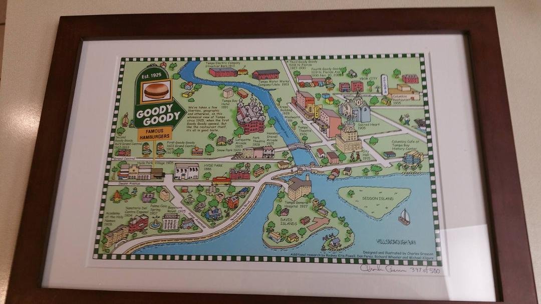 Lithograph from opening day at Goody Goody in Tampa. Finally picked up custom matting and frame from Michael's.
Thanks again to Richard Gonzmart.