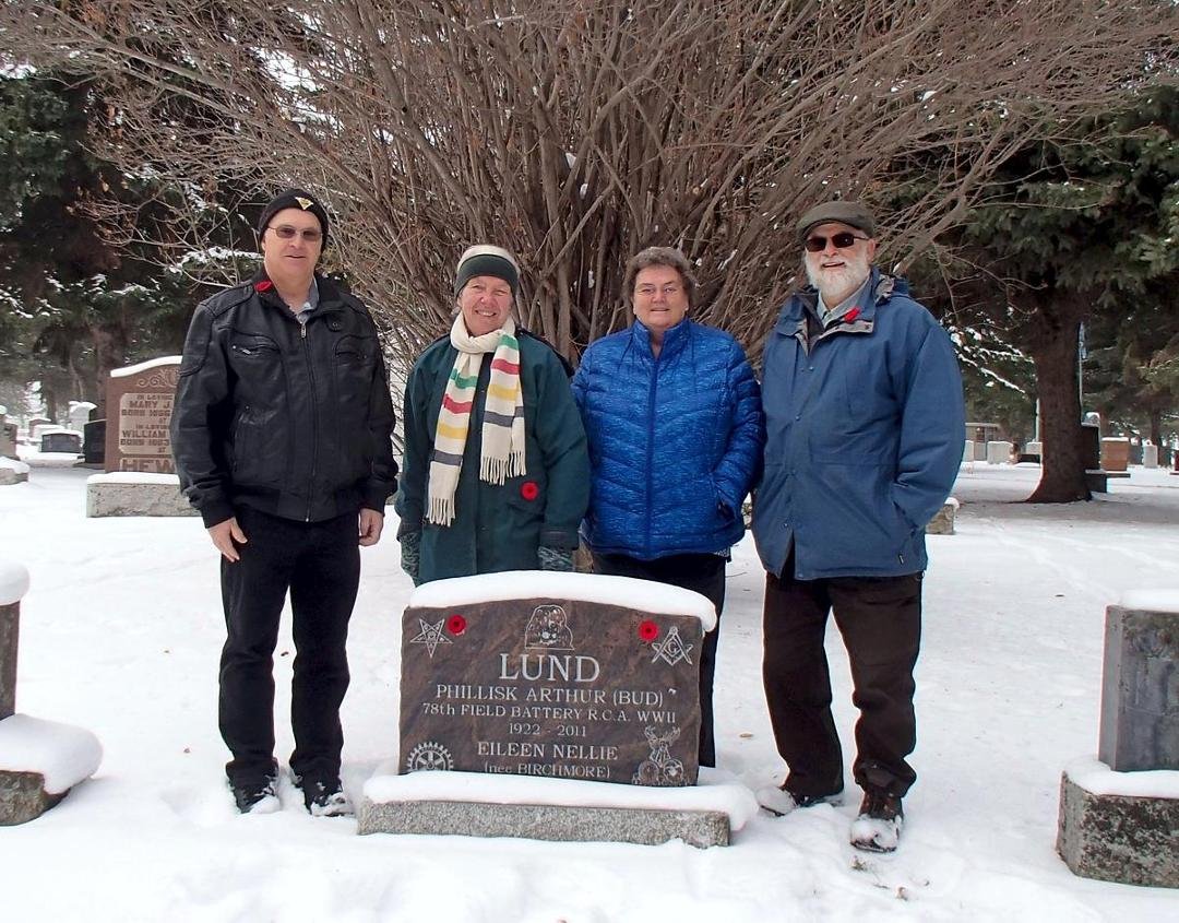 My Brother and I, and wives, made our annual Nov. 11 visit to Mum and Dad's grave in Red Deer today to place a poppy for each!